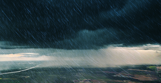 Cloud view of a heavy rain storm. 